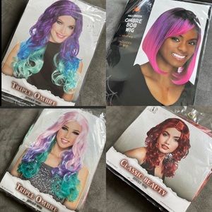 Lot of 4 unopened Halloween/Cosplay wigs